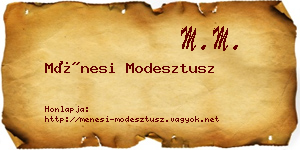 Ménesi Modesztusz névjegykártya